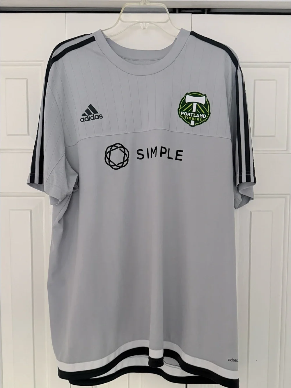adidas Gray Portland Timbers Training Jersey with Black Trim. #0074